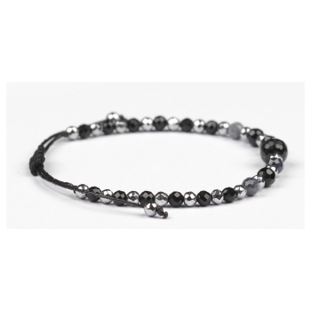 Bransoletka celebrytka czarny TURMALIN SZAFIR HEMATYT ochrona i optymizm